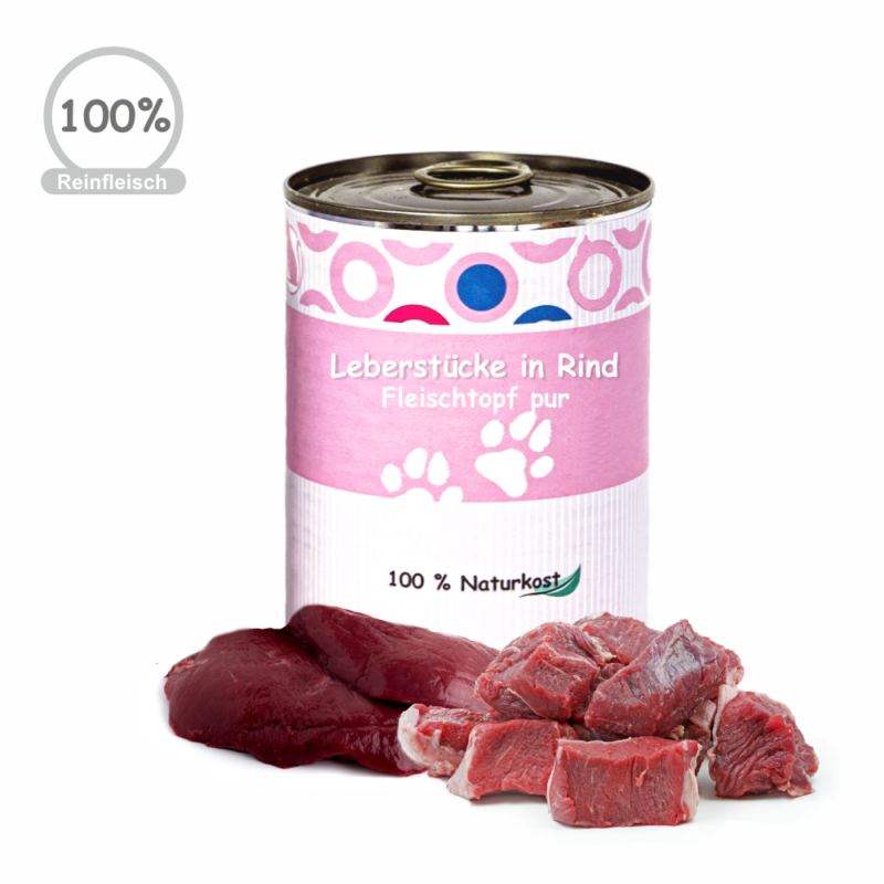 Reinfleischdose Leberstücke in Rind für hund und katze
