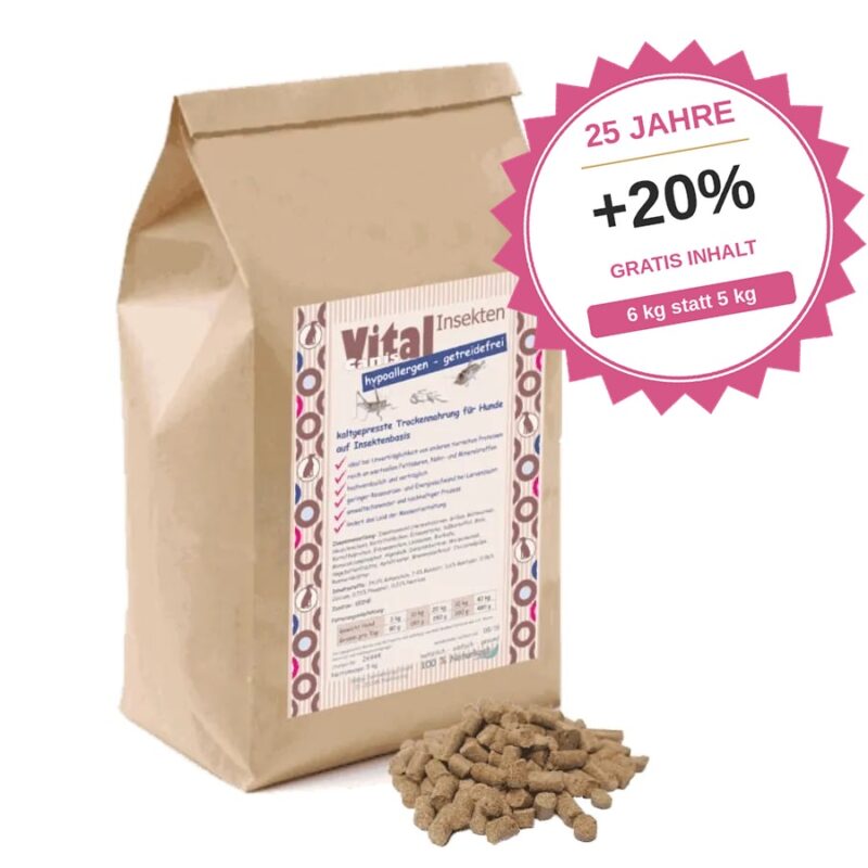 kaltgepresstes Hundefutter mit Insektenprotein